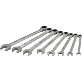 Wrench Set - Gray Tools 8 Piece Multi-Gear Combination Fixed Head Ratcheting Wrench Set, 59708A