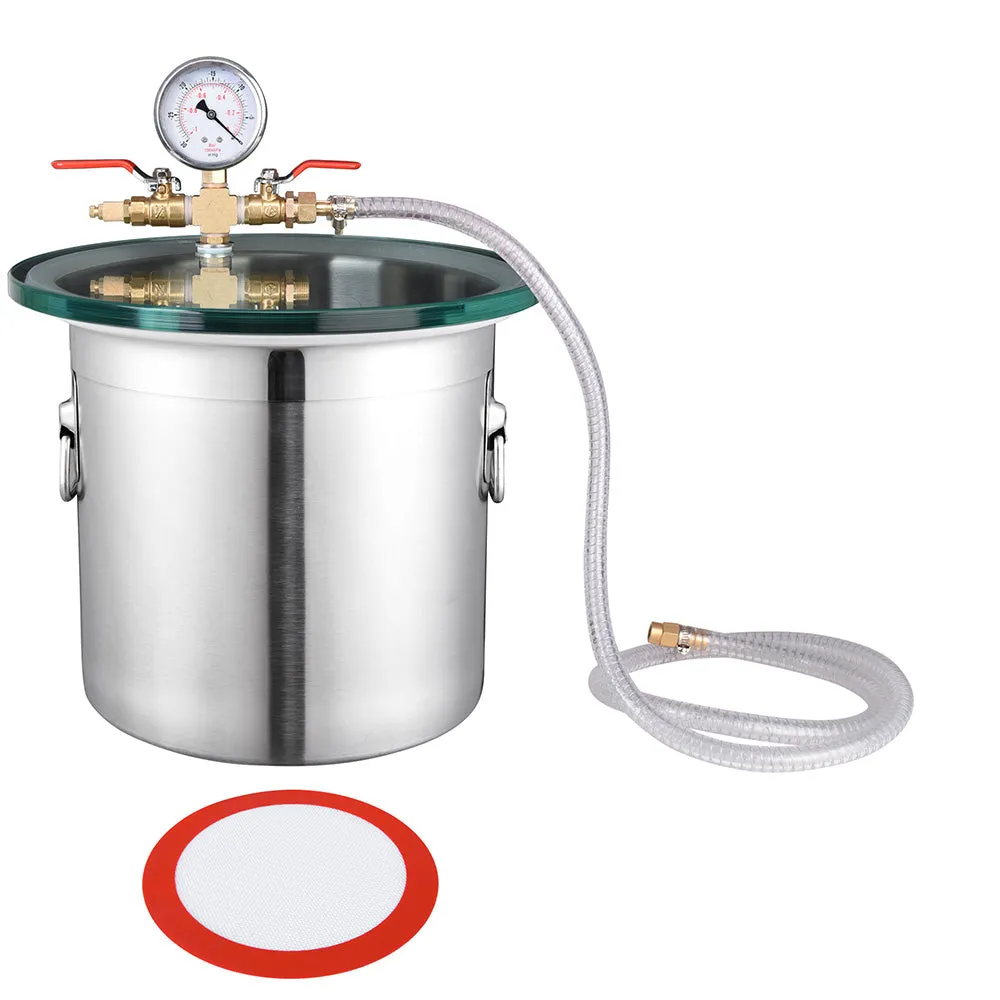 Yescom Degassing Vac Chamber w/ Gasket Lid 3 Gallon Stainless Steel