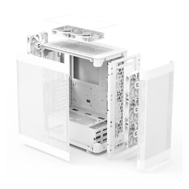 Zalman i4 Airflow ATX Mid-Tower All-Mesh PC Case w/ 6 x Fans Pre-installed - White