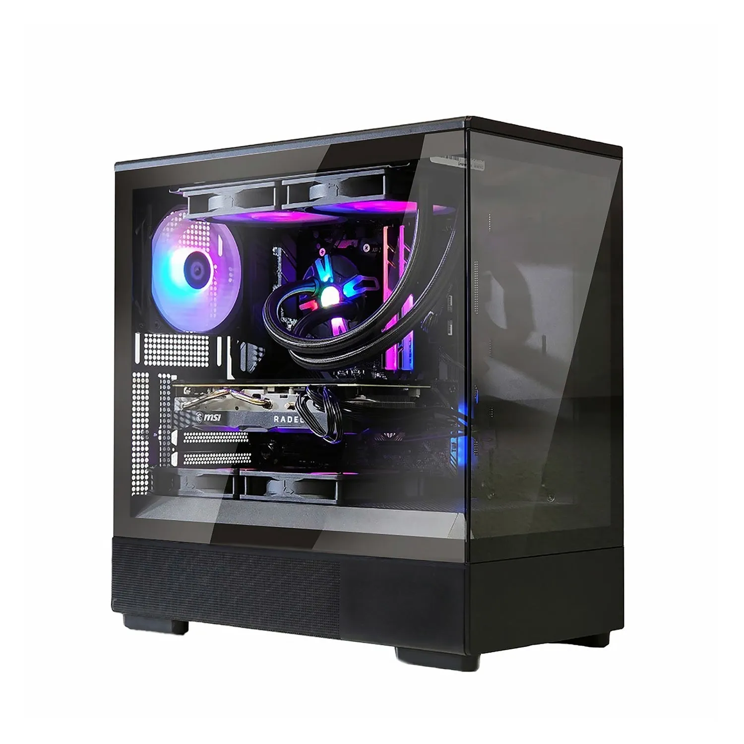 Zalman P10 mATX Gaming PC Case, Panoramic Glass, 1 x PWM ARGB Fan - Black